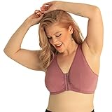 LEADING LADY, Meryl, 40FGH, Wistful Mauve, Front Closure Cotton Bra, Big Band, Comfort and Sleep Bra for Women, Breathable, Soft Fabric, Unlined, Full Coverage, Padded Straps, Nursing Bra