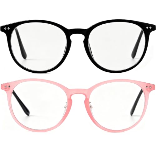 Image of Kursan Non Prescription Clear Lens Fake Glasses for Women Men Retro Round Plastic Frame Eyeglasses