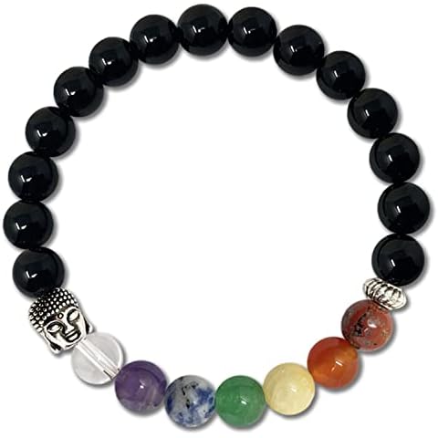 cotigo Pulsera 7 Chakras de Piedra Natural con Agata Negra Cover