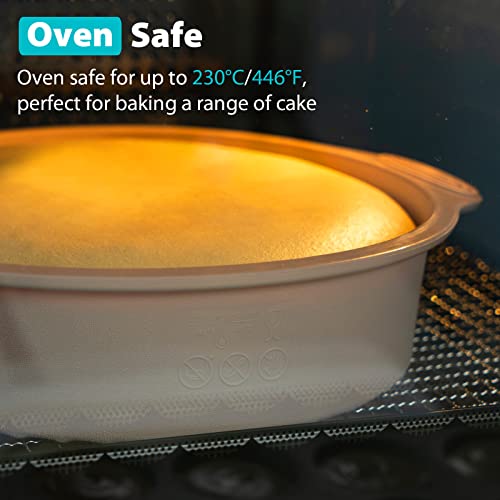 9 Inch Silicone Cake Pan, Heavy Duty Bakeware Round Cake Pans For Baking Silicone Molds Nonstick Quick Release Baking Pans For Layer Cake Cheese Cake Chiffon Cake Chocolate Cake Rainbow Cake（2 Pcs ） #TOP3