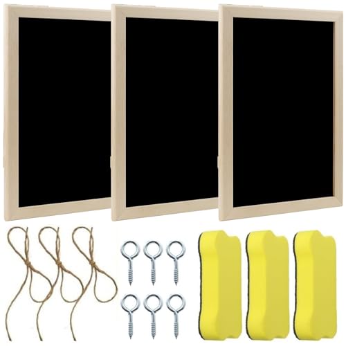 Pizarras de Tiza,Pizarras Negras,3 unidades Mini Pizarra Negra,Pizarra Negra de Tiza,Pizarras Pequeñas Negras,para Pared Cocina Hosteleria Fiestas Bar y Decoración