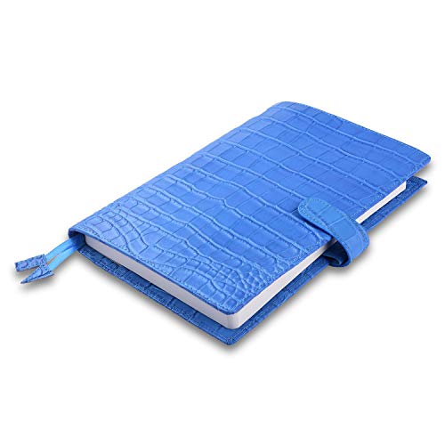 Genuine Leather A5 Planner Cover Personal Organizer, Compatible With Stalogy Hobonichi A5 Size Planner Notebooks (Croco-Light Blue) #TOP3