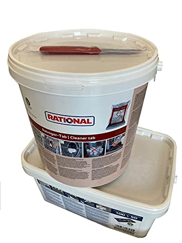 RATIONAL 100 Stück Reiniger TABS + 150 Stück Care-TABS Detergente der Rational Reiniger-tab für alle SelfCookingCenter SCC mit zusätzlichen Küchenmesser