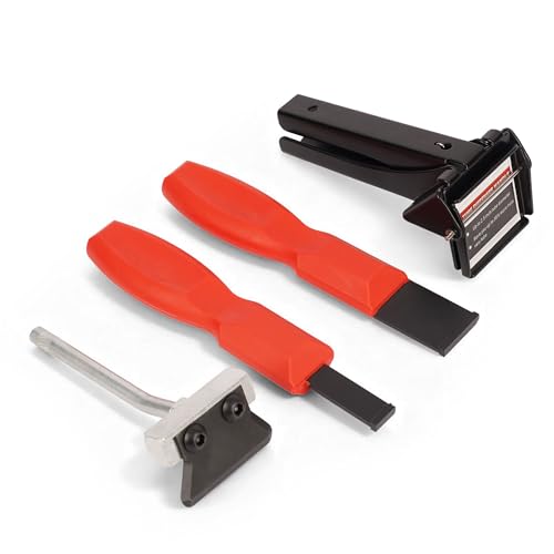 Tuoksullxm Professional Gasket & Sealant Tool Kit 3-in-1 Carbide Scraper Set Silicone Extrusion Dispenser and Oil Pan Separator for Automotive and Metal Surfaces