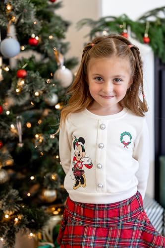 Image of Disney Frozen Elsa Minnie Princess Girl Outfit Knit Top & Tweed Skirt Set 2-13Y