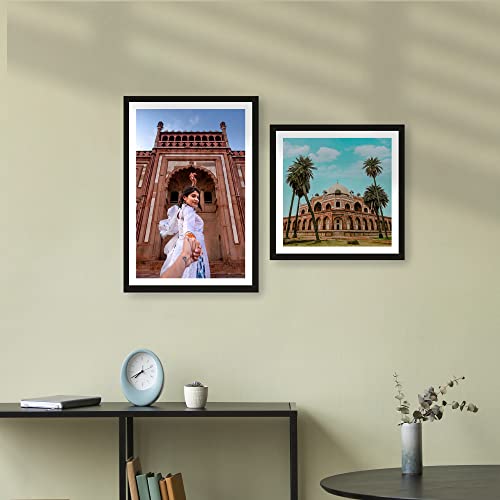 Image of Ritwika's Customized Set of 2 Premium Personalized Print Collage Frames with Your Photos In 2 Sizes | One 8X12 & One 8X8 Inches | Gift For Anniversary, Birthday, Wedding, Couples