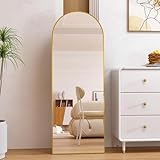CONGUILIAO 65'x22' Arched Floor Mirror - Full Body Wall Mirror for Bedroom & Living Room, Gold