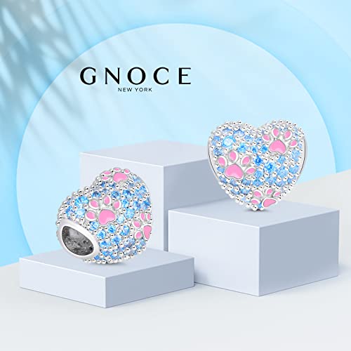 Image of GNOCE Pet Dog Bead Charm for Women,Silver Charms Necklace Bracelet for Her, Jewelry Gift