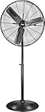 Comfort Zone CZHVP30 High-Velocity 3-Speed 30-inch Industrial Pedestal Fan with Aluminum Blades and Adjustable Height