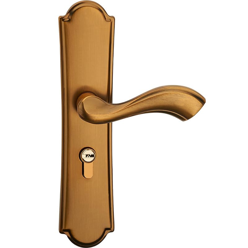 Cerradura de puerta interior silenciosa de bronce con manija elegante