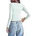 AEROPOSTALE Women's Seriously Soft Sculpt Square Neck Long Sleeve Top, Blue Haze