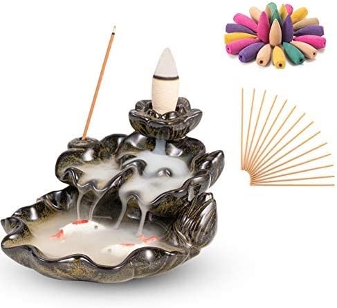 YYDS Incense Burner Ceramic Backflow Incense Holder Waterfall Handmade Supports Meditation Classic for Aromatherapy Ornament Home Decor Incense Holders