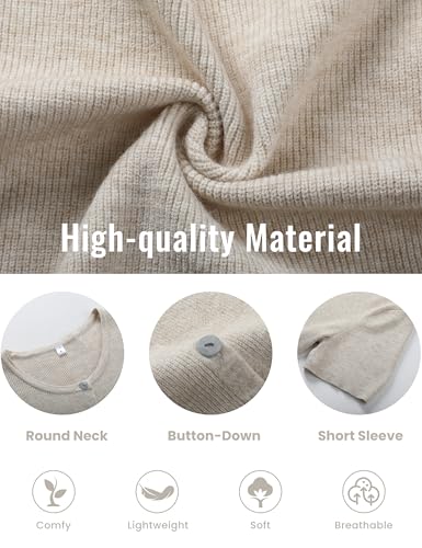 SCUSTY Women's Lightweight Cardigan Short Sleeve Button-Down Summer Cardigan Sweater2