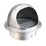 QWEASDF Ø70-300mm Edelstahl Wetterschutzgitter, Lüftungsgitter Rund für Ablufthaube/Belüftungen, Kugelform + Insektenschutzgitter Zuluft Abluft Gitter Dunstabzug Außen,120mm