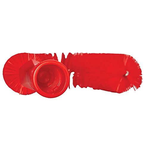 Image of Vikan 7 7 /8 in W Hook Brush, Medium, 5 1 /4 in L Handle, 15 1 /2 in L Brush, Red, Polypropylene 53724-1 Each