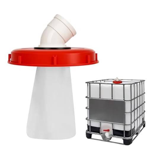 RUCUDIM IBC Deckelfilter,45°IBC Deckel Filter, 245mm Tankdeckel Wasserfilter Nylon Regenwasserfilter Auswaschbar mit Deckel, Filterdeckelmit Bogen, Tank Zubehör für Regenwassertank