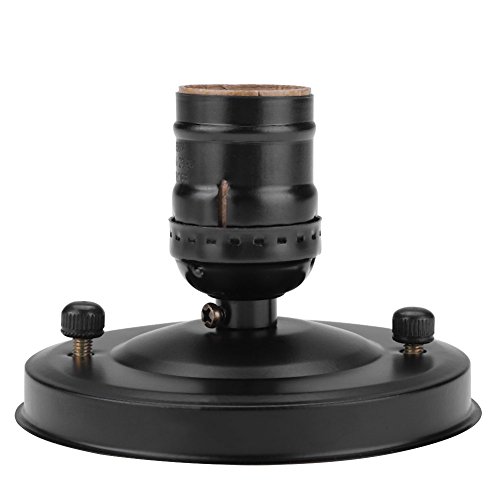 E26/E27 Screw Ceiling/Wall Light Base Holder, Vintage Industrial Ceiling Lamp Base Holder Lighting Fixtures Suitable for Kitchen Cafe(Black) Ceiling Light