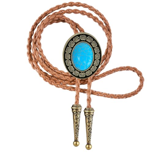 Image of HUABOLA CALYN Bolo tie, Handmade Round Shape Western Cowboy Bola Tie