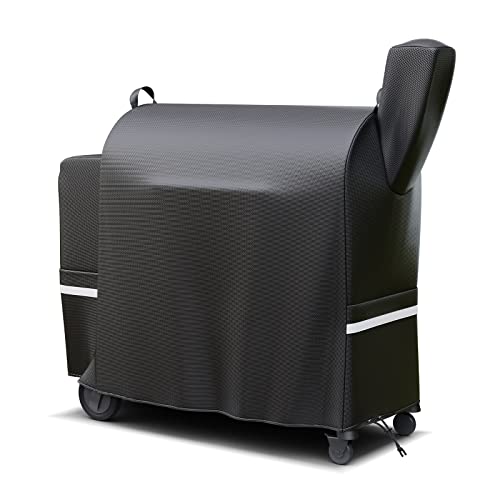 Grisun Grill Cover for Traeger Pro 34, Pro 780 Series Wood Pellet Grill, Waterproof Anti-Fade BBQ Smoker Cover for Texas Elite 34, Eastwood 34 Series, Z Grills 700, 550, 600, 600D Fabric, Black
