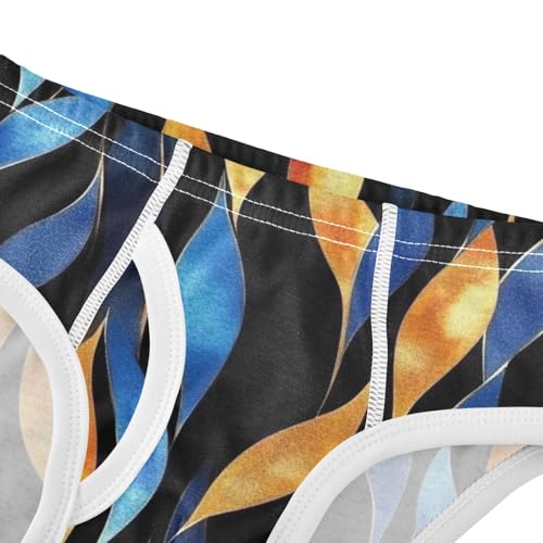 KLL Blue Golden Theme Plant Black Pattern Baby Boys Soft Underwear Briefs Breathable Children Undies4