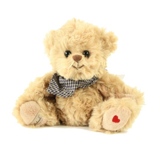 Bukowski, design of Sweden, Orsacchiotto peluche Hermann con fazzoletto da collo blu, marrone, 15 cm