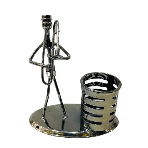 Image of AUGEN Metal Pen Stand Decorative Design Stationery Holder | Gift Item | Table Top Decor (7469C1-A)(14CM)