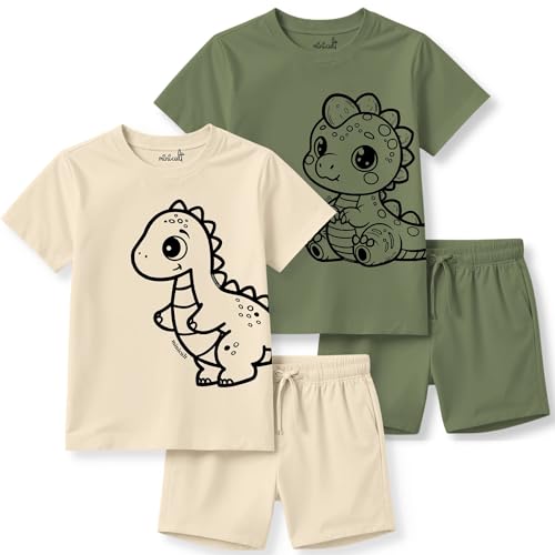 Image of minicult kids Kids Cotton Shorts and Matching Tshirt Coord clothing set with Cute Prints Clothing Set (200gsm Cotton Fabric)(pack of 2)