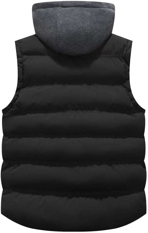 KVE Men's Warm Winter Hooded Vest Padded Puffer Vest - Image 2