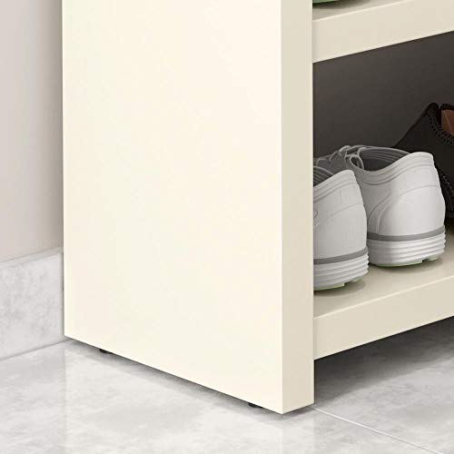 Conjunto com 2 Sapateiras Recamier Safira - Off white com freijó- Rpm Móveis