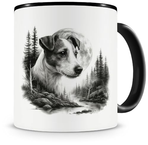 Samunshi® Tasse mit Spruch Jack Russell Terrier im Wald Teetasse für Hunde Fans Kaffeetasse Lustige Tassen zum Geburtstag für Herrchen und Frauchen Dog Mug Kaffee Tee