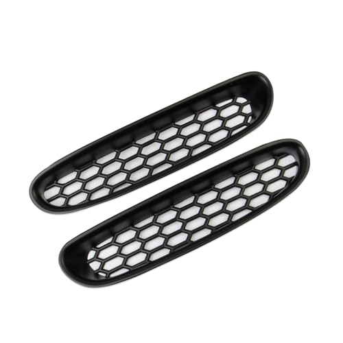 Image of Black Front Bump Reseau Cover Fog Trim Accessories for 1997-2004 Chevrolet Corvette C5 (Type A)