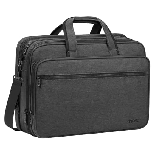 Expandable Grey Laptop Briefcase for Men