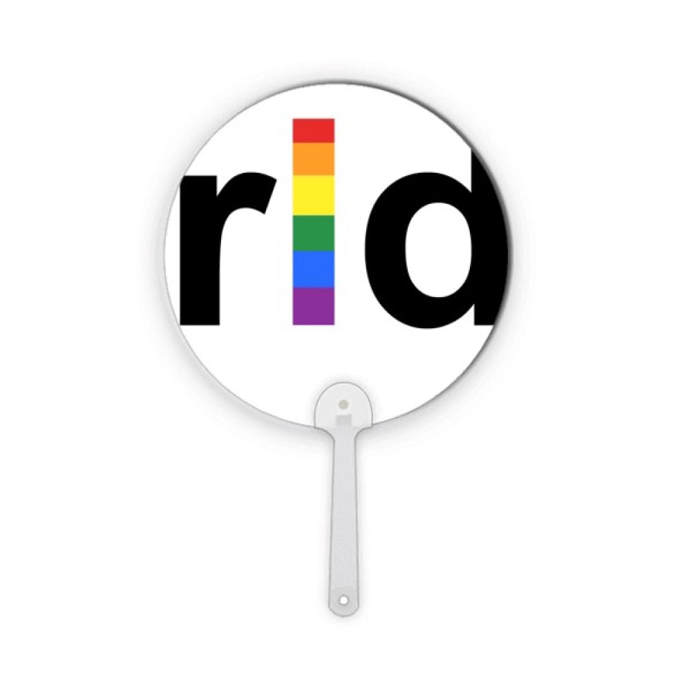 Éventail LGBT Transgenre plastique rond decoration arc en ciel artisanale