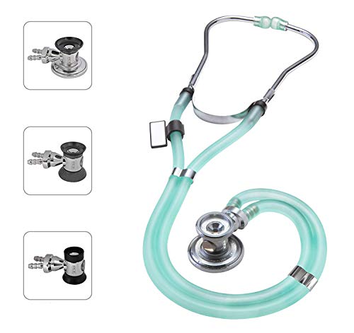 MDF® Sprague Rappaport Estetoscopio doble cabeza con membrana convertible adulto, pediátrica e infantil - Verde Translúcido (MDF767-IAN)