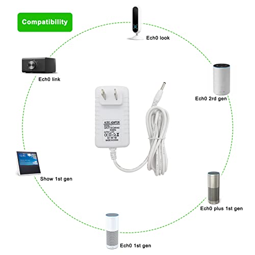 Image of 21W Power Cord Replacement for Alexa Echo Show 5 3rd Gen 2023 Release Charger Adapter, White
