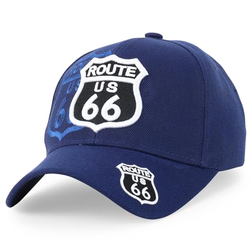 Route 66 Classic Car Embroidered Cap