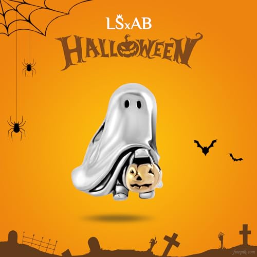 Spooky Ghost Charm Compatible with Pandora Charms Braceletss Women Haunted House Five Little Ghosts2