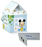n. 20 boîtes à dragées Forme maison avec image de Mickey Disney, avec carte personnalisée avec impression en cadeau confité, naissance baptême anniversaire, anniversaire 68232