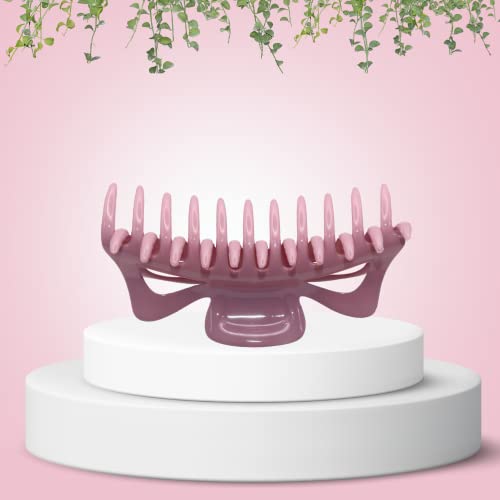 Parcelona French Classic Jumbo Large 5 1/2" Celluloid Acetate No Slip Grip Covered Spring Jaw Hair Claw Clip For Women Durable Styling Volume Hair Accessories Women Strong Hold Girls Hair Claw Clips, Made In France (Light Pink) #TOP2