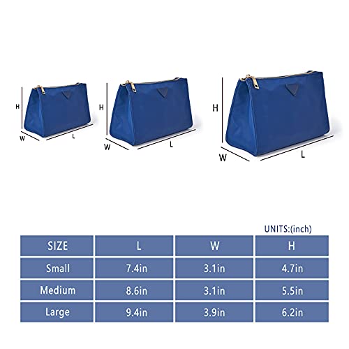 Vercord Nylon Purse Organizer Insert for Hangbags Comestic Storage Toiletry Kit Bag in Bag with Zipper Pocket Sapphire Blue M by Vercord - Image 3