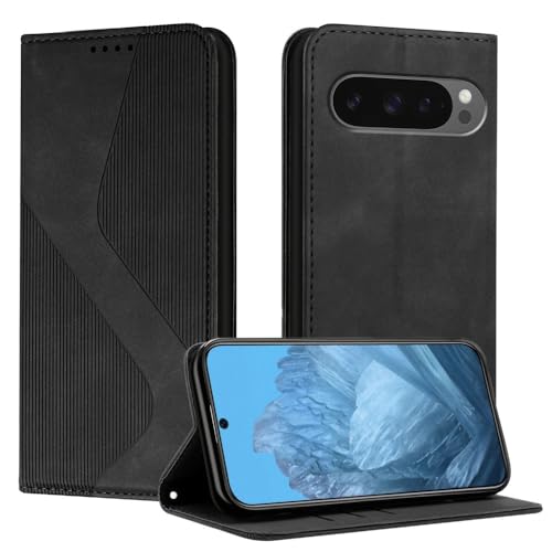 Étui Google Pixel 8 Pro cuir noir portefeuille à rabat magnétique