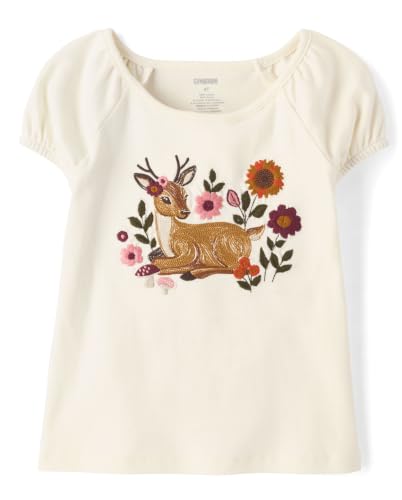 Image of Gymboree Girls' and Toddler Puff Sleeve Embroidered T-Shirt