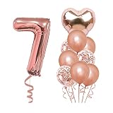 7th Birthday Decoration 7 Year Old Birthday Party Supplies Helium Balloons Number 7 Balloon Confetti