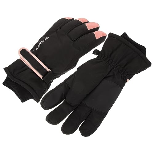 NOLITOY 1 Par Luvas De Esqui Luvas Pretas Luvas De Proteção Para o Inverno Luvas De Equitação Ao Ar