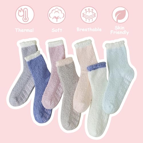 Image of Marchare Fuzzy Socks for Women Cozy Warm socks Fluffy Slipper Socks Soft For Sleeping 5-11