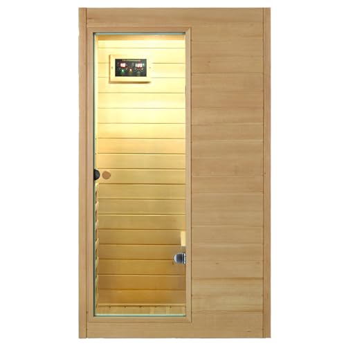 Kanlanth 1 Person Far Infrared Sauna Low EMF Indoor Dry Home Sauna 950W