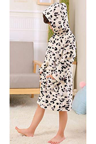 YOLIA Boys Girls Robes Kids Hooded Sleepwear Soft Fleece Bathrobes Cute Housecoat Gowns2