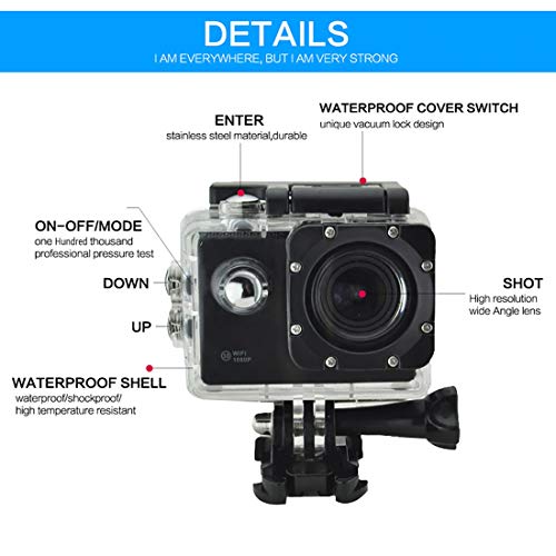 Image of Xmate Shot Sports Action Camera (Black) |16MP Camera |1080P Full HD Video Recording | Water-Resistant | Supports Micro SD Card up to 32G