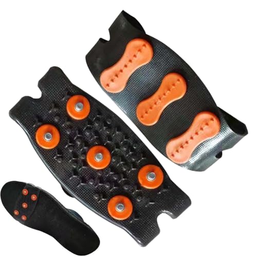 Mangos: 2 piezas antideslizantes con correas ajustables | Pinchos para zapatos para nieve y, para senderismo, pesca, escalada, montañismo y caminar en invierno para hombres, mujeres