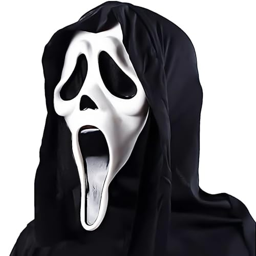 TATAFUN Máscara Ghostface para Halloween, máscara de Halloween do Terror, látex máscara Scream, máscara realista Ghostface, máscara fantasma para Halloween cosplay festa